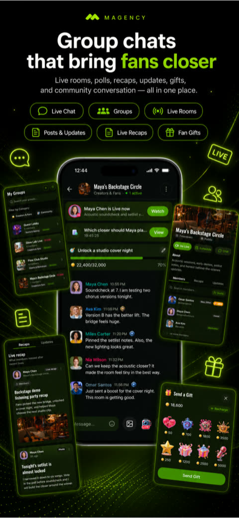 Magency app screen showing creator earnings